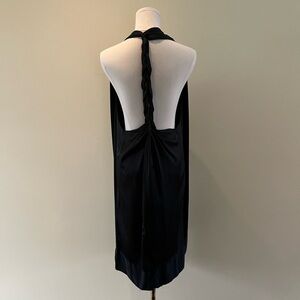 Acne silky black backless dress size small